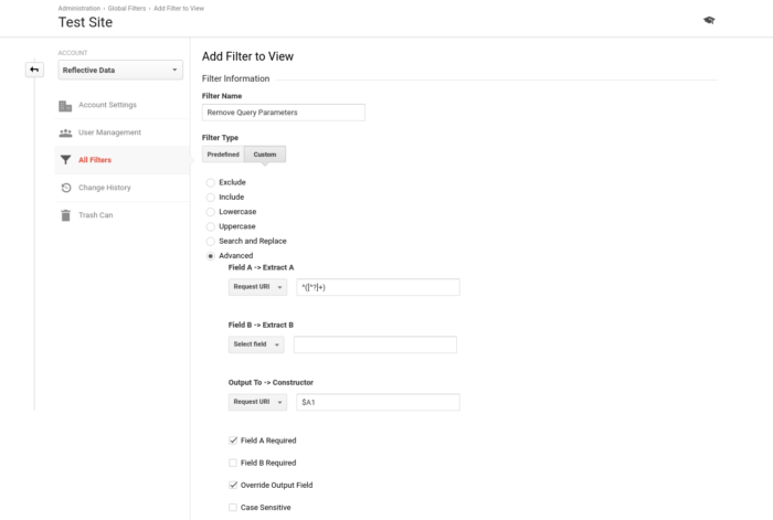 Remove Query Parameters Filter