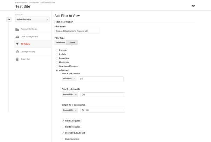 Prepend Hostname to Request URI Filter