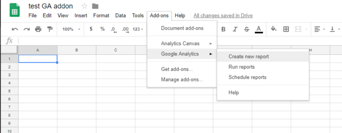 Create new Google Analytics report