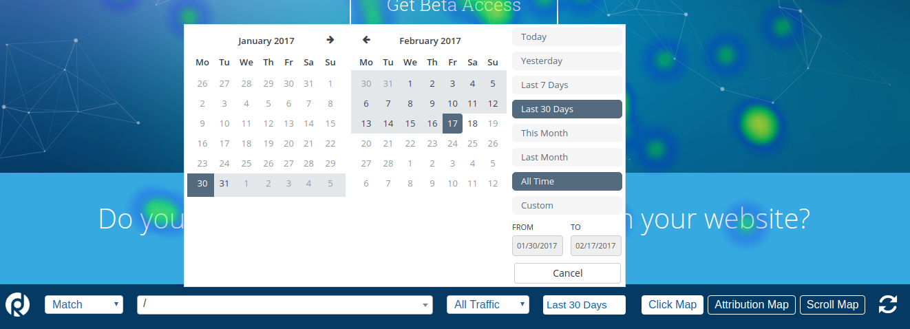 Reflective Data Heatmaps Date Range Selector Reflective Data