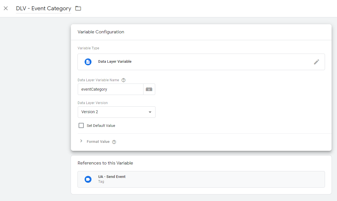 Example of a Data Layer Variable in Google Tag Manager