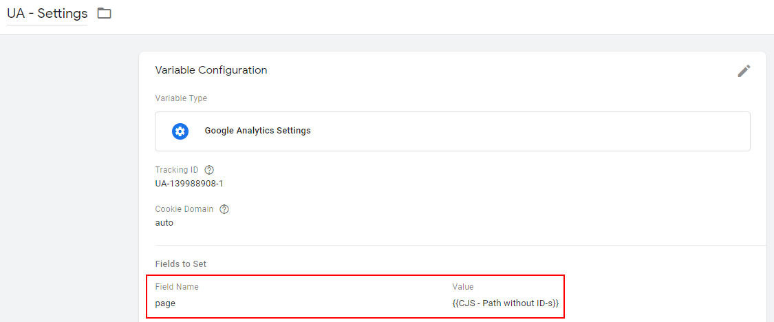 Overriding page value in Google Analytics Settings